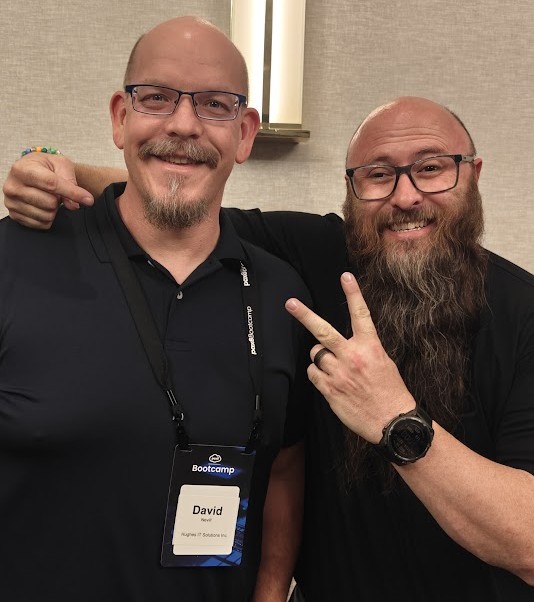 Dave Nevill with security expert Matt Lee at the Pax8 Security Bootcamp